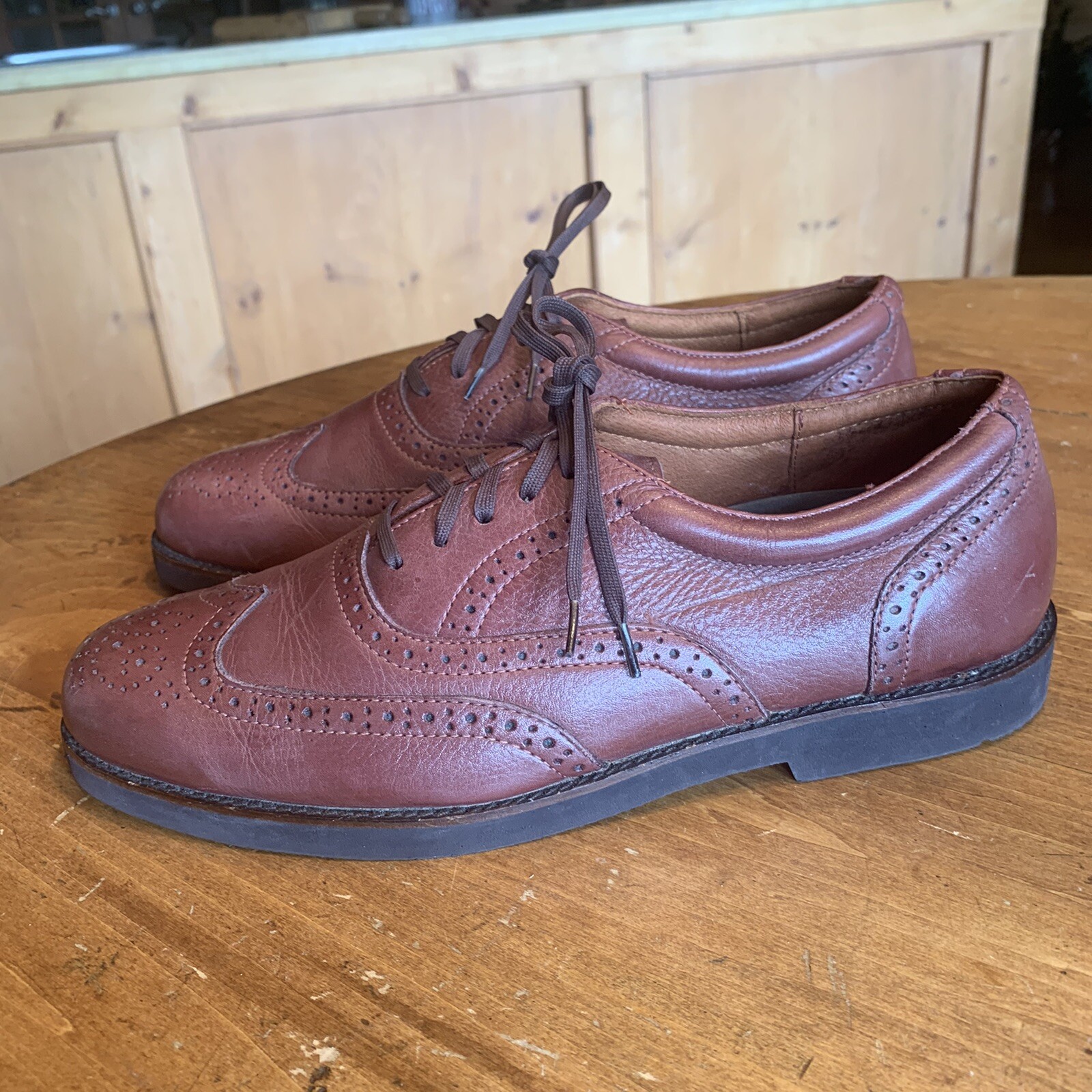 SAOLA Nuovi Dockers marroni wingtips da uomo taglia 10 M