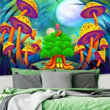 Trippy Psychedelic Mushroom Tapestry for Bedroom Festival Party Free Shipping