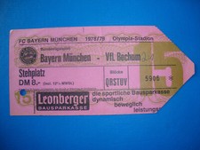 78/79 Ticket FC Bayern München VFL Bochum Eintrittskarte Bundesliga Sammler