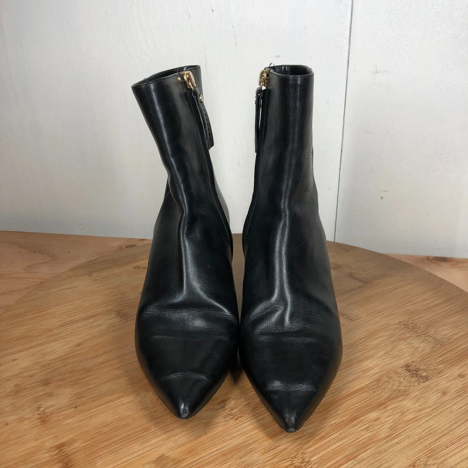 Botas M Gemi 37 para mujer 7 negras de cuero con cremallera clásicas al tobillo informales carrera Foto 3 de 4