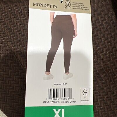Mondetta Women's Jacquard Knit Legging, Chicory Coffee Extra Large New