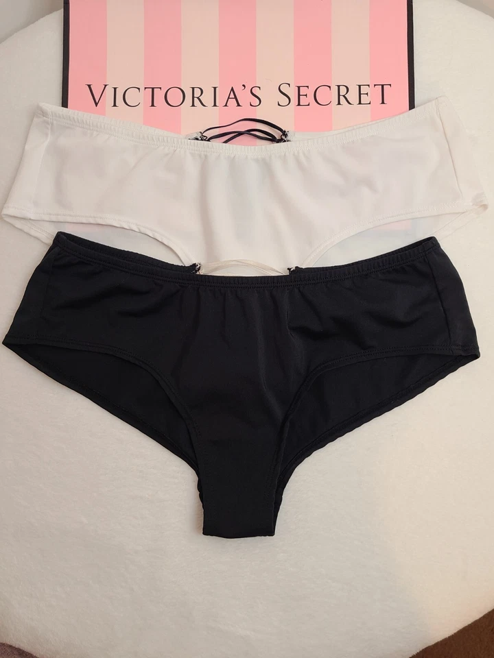 Bragas Hiphugger Descaradas Con Cordones Suaves De Colección Victoria's Secret 2pk Talla Pequeña Foto 3 de 4