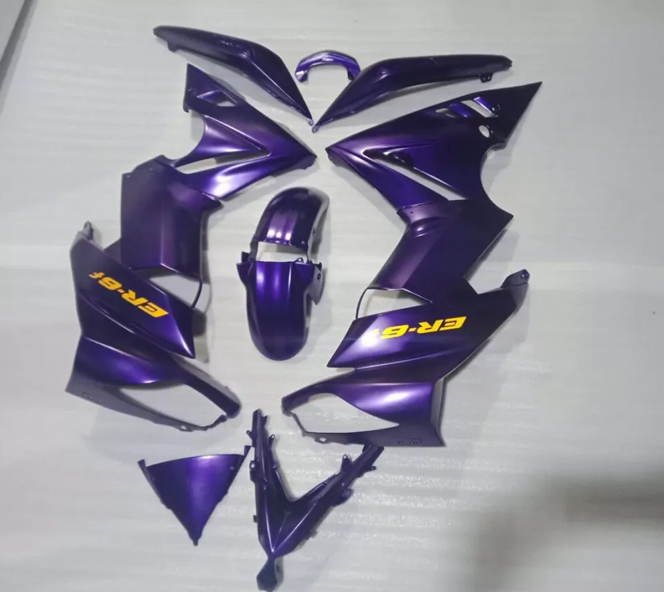 Glossy Purple Fairing Kit Bodywork Fit Kawasaki Ninja 650R ER-6f 2009 2010 2011  Foto 4 de 4