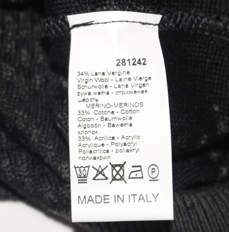 New MONTECHIARO Crewneck Sweater Men's MEDIUM M EU 50 Diamond Ombre Wool Gray - Image 3 of 4