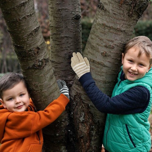 Evridwear Kids Warm Winter Gloves,Full Finger,Fluffy Stripe Mitten for Boy &Girl - Picture 9 of 41