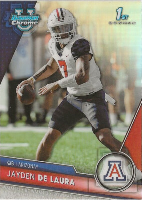 2023 Bowman Chrome University Jayden de Laura Refractor SP RC Arizona (C)