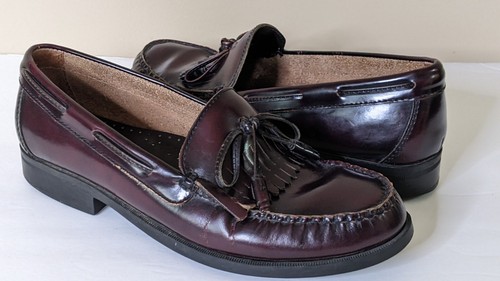HS Trask Mens Kiltie Tassel Loafers Dress Shoes Brown Leather Sz 9WW