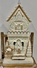 Cupcakes and Cashmere Christmas White Frosted Gingerbread House Santa