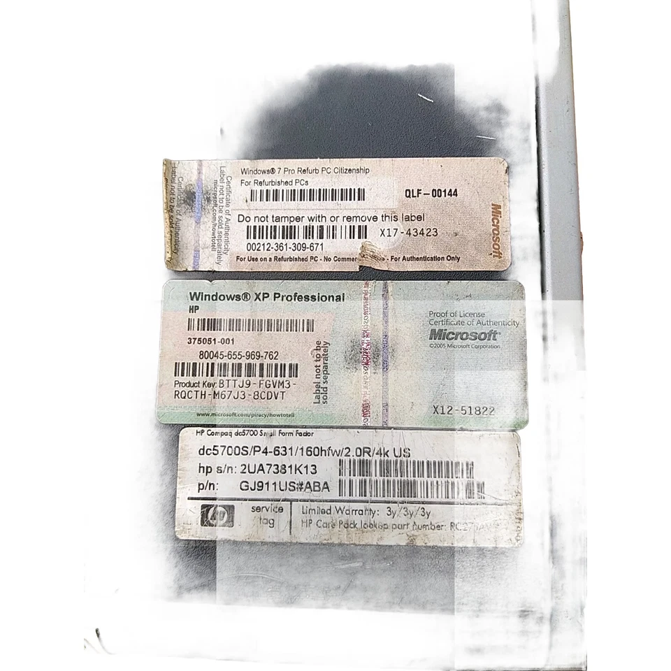 HP COMPAQ DC5700 DESKTOP PC INTEL CORE 2 DUO 2.0GHz 1GB 80GB  - Image 4 of 4