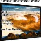Vevor 100"-155" Projector Screen 16:9 Hd 4K Home Theatre 3D Aluminum & Pvc