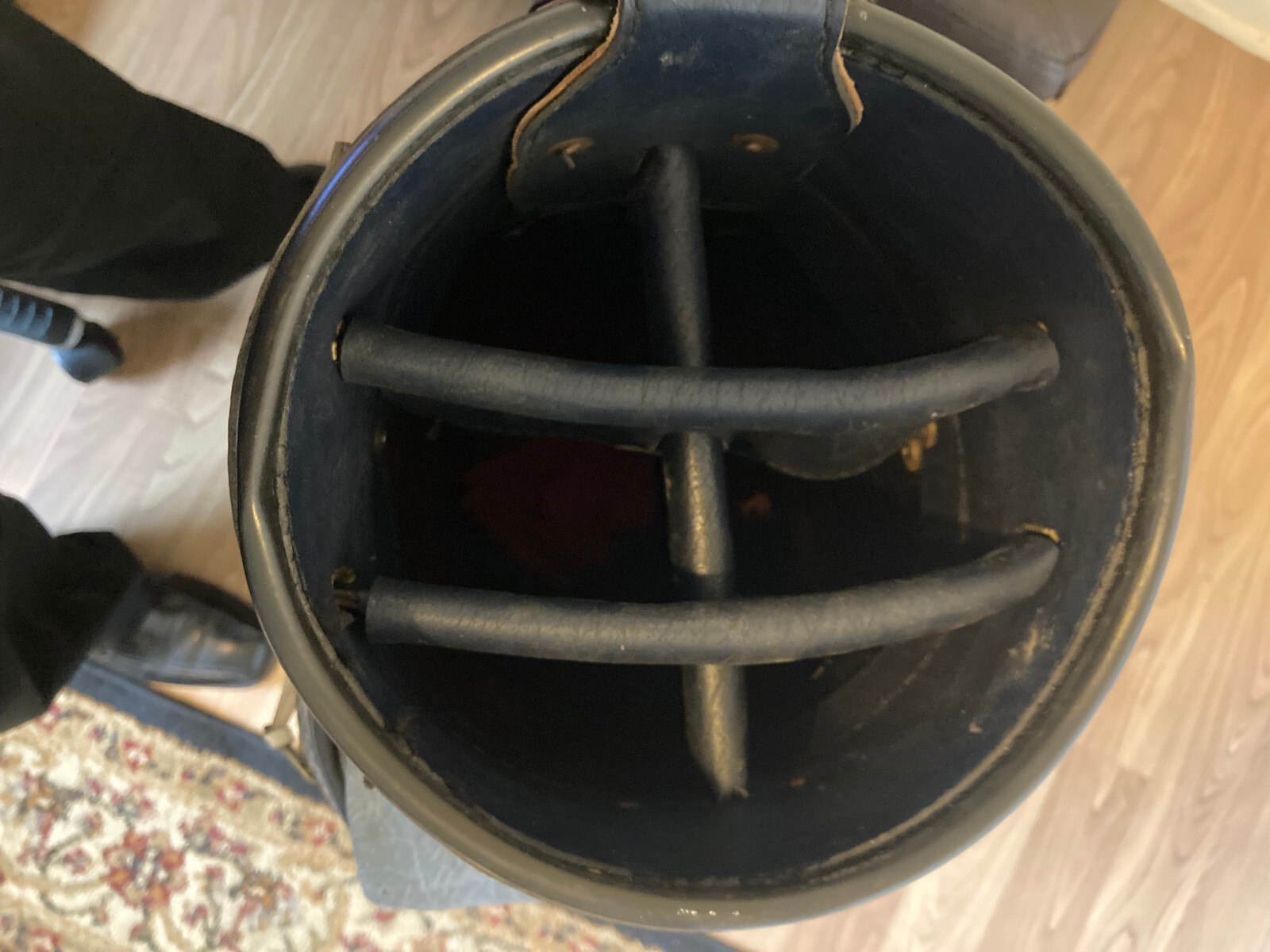 Golf Bag Leather, Belding Sports, USA 6 Way, w/14 golf clubs, accept