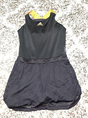 Women's Adidas black orange tennis dress W/ under shorts Built
