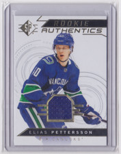 2018-19 UD SP HOCKEY AUTHENTICS ROOKIE JERSEY SP ELIAS PETTERSSON #101 CANUCKS