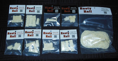 NEW Rusty Rails HO Train Scale Casting & Resin Lot of 9 Kits Unpainted Items