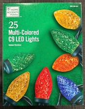 Home Accent 25 LED Multi Color C9 Indoor/Outdoor Faceted Christmas String Light