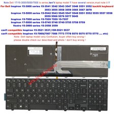 New for Dell Inspiron 15-3000 series 3555 3558 3559 3560 3565 Keyboard backlit