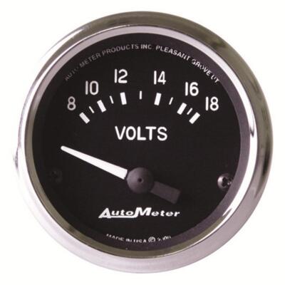AutoMeter GAUGE, VOLTMETER, 2 1/16'' , 18V, ELECTRIC, Fits Cobra*2-1/16 in. VOLTM