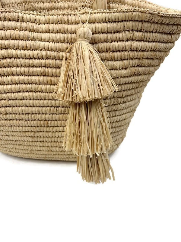 MAR Y SOL Juliana Raffia Open Tote Tassel Beach Vacation Bag - Image 4 of 4
