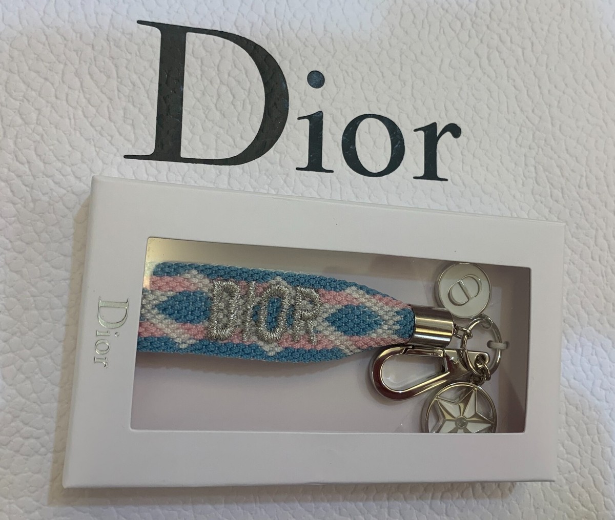 he【used】クリスチャンディオール　バッグフック　キーホルダー Christian DIOR ACCROCHE-SAC HANDBAG HOOK Keychain in Gift