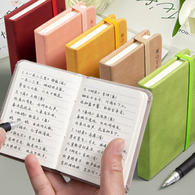 Small Notebook A7 Portable Mini Portable Small Diary Pocket Book Thick Leather