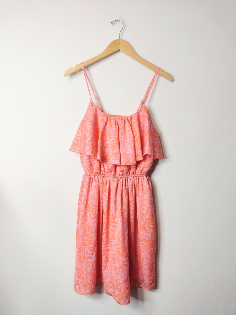 target pink and orange dress Lilly Pulitzer For Target Flounce Ruffle Dress S Giraffing Me Crazy Pink  Orange