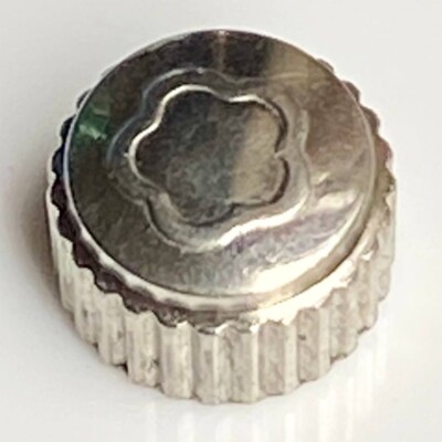 1 Silver Stainless Steel Titoni Crown 5mm x 3.5mm - Tap 10 - Fit Case Tube 2mm