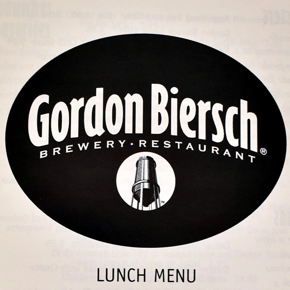 Gordon Biersch Menu
