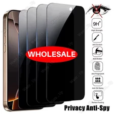 Privacy Screen Protector For iPhone 16 15 14 13 12 11 8 7 6 X Tempered Glass Lot