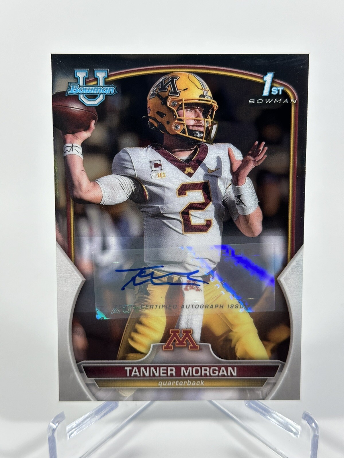 2022 Bowman Chrome University Tanner Morgan Auto 1st Bowman Minnesota #11