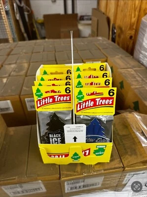 Little Trees Black Ice Car Air Freshener 48-Pack Display Case New Car Scent