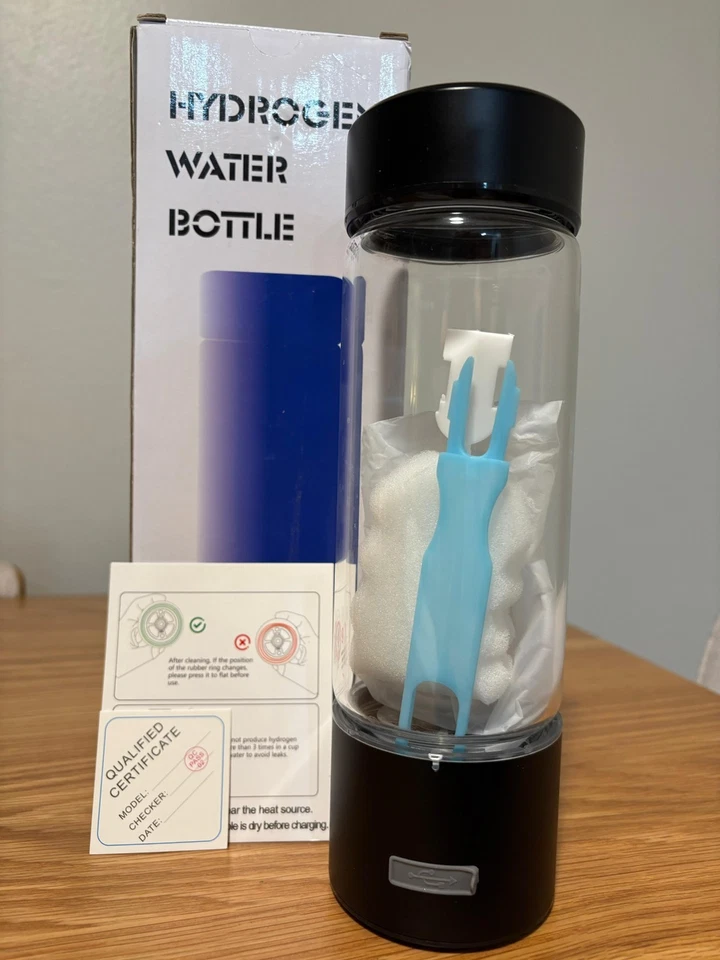 Fakllod Hydrogen Water Bottle 460ml Glass SPE/PEM Generator – Open Box - Image 3 of 4