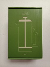 AIRES Ceramic French Press Coffee Maker, 34 oz Heat-Retaining Stoneware, Taupe