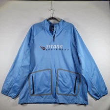 Reebok NFL OnField Tennessee Titans Pullover Jacket Blue XL Quarter Zip