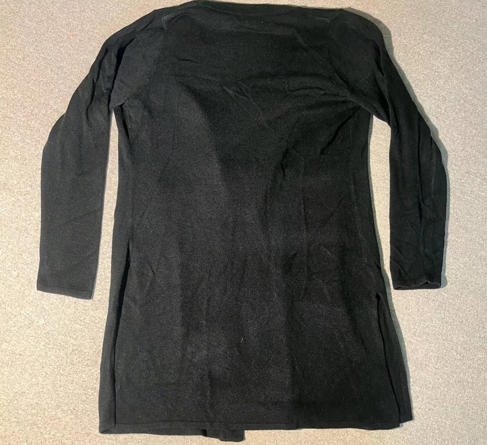 Cárdigan Suéter One World Para Mujer Talla Grande Negro Largo Informal Boho Acogedor Foto 2 de 4