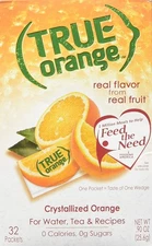 TRUE ORANGE Water Enhancer (32 Packets) | Zero Calorie Water Flavoring |