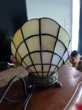 VTG Stained Glass Clam Shell Accent Lamp/Nigh...