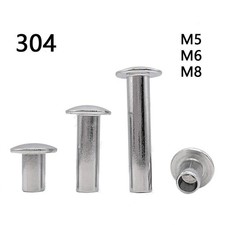 304 Oval Semi Tubular Rivets M5-M8 Stainless