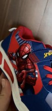 Marvel Spider Man Toddler Boy's Slip-on Sneaker Size 1 Blue/Red Light-up Shoes