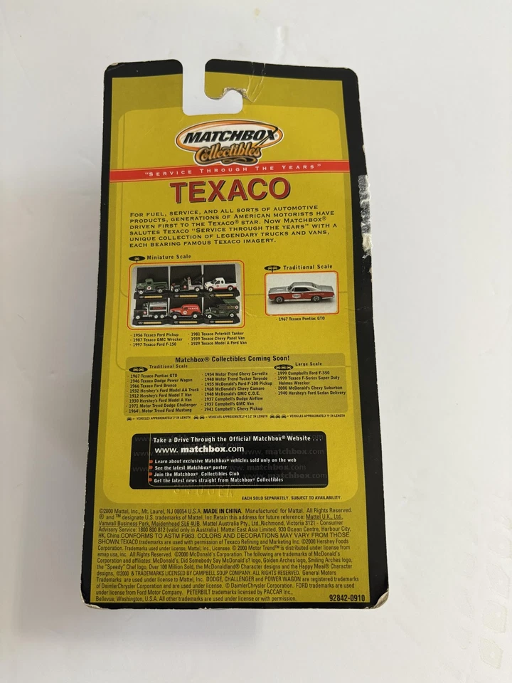 Vintage Matchbox Collectibles Texaco 1939 Chevy Panel Van Diecast Car New Sealed - Image 3 of 4