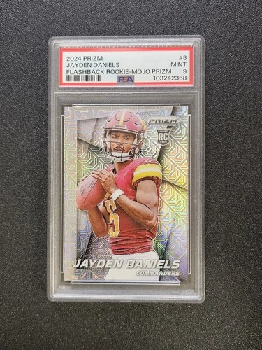 2024 Prizm Flashback Rookie Jayden Daniels #8 Mojo Prizm /25 (RC) PSA 9 Mint