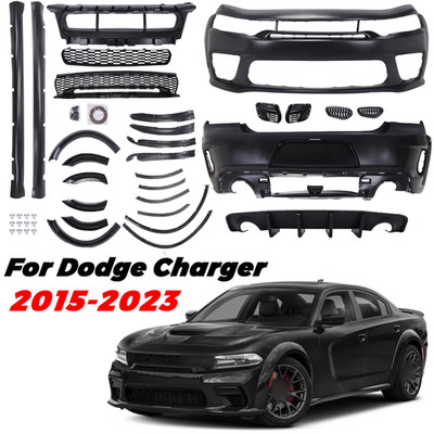 Front+Rear Bumper Kit Fender Flare Black for 2015-2023 Dodge Charger Widebody