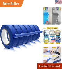 Versatile 6 Rolls Blue Masking Tape - No Residue for Painters  Crafts 0.94i...