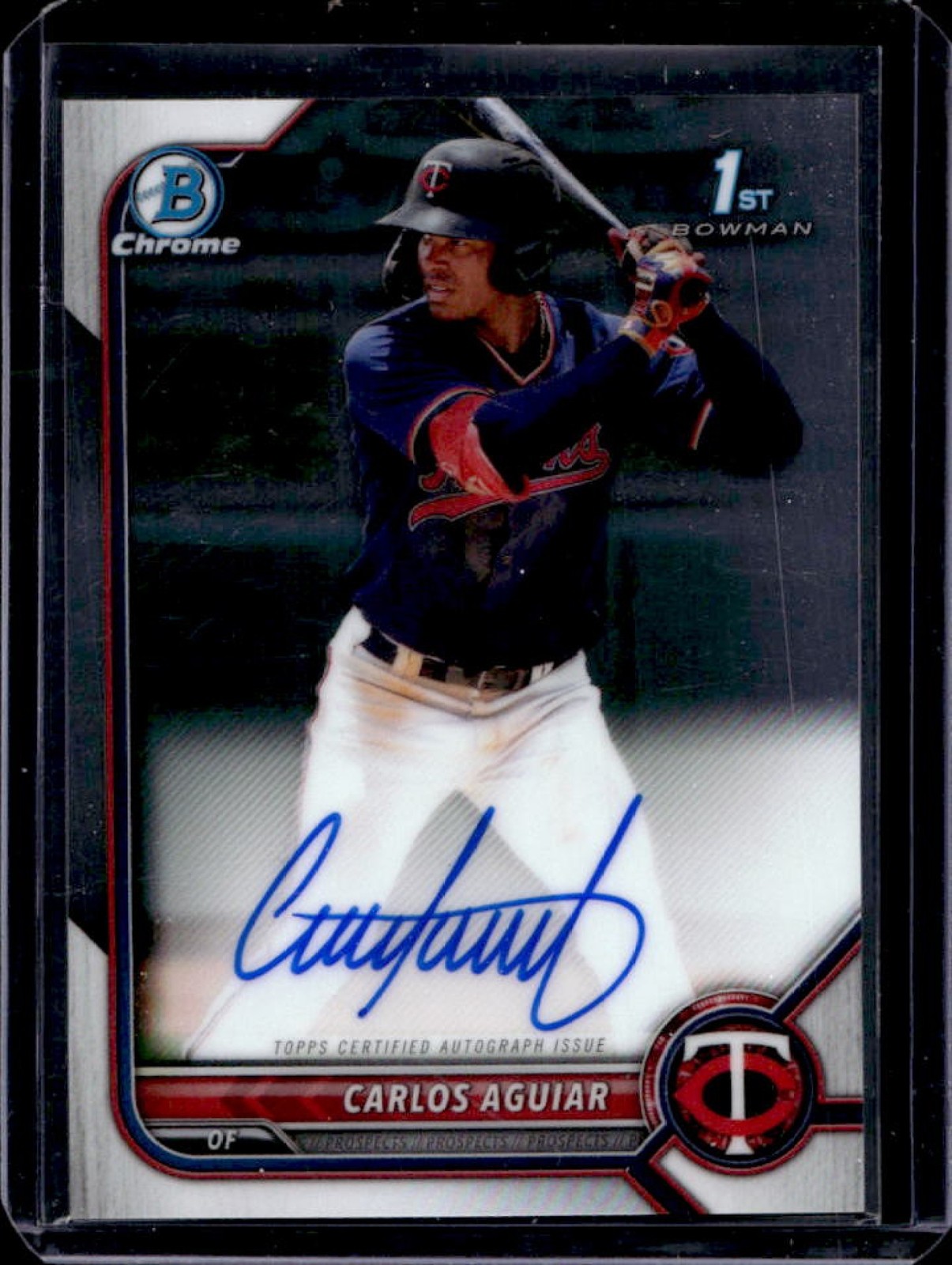 2022 Bowman Carlos Aguiar Chrome Auto 1st Prospect #CPA-CA Twins