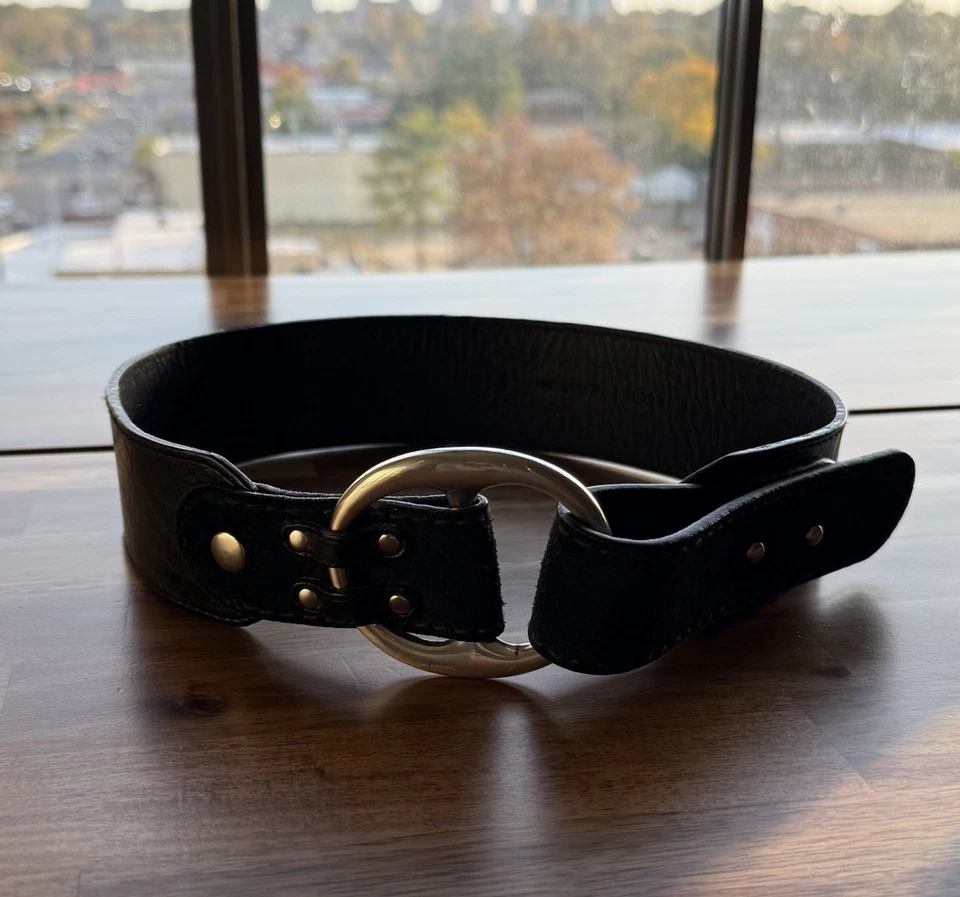 Cinturón de gamuza de cuero Fossil para mujer XS negro Boho CottageCore Western Whimsigoth Foto 2 de 4