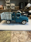 Vintage Tonka Farms Stake Truck No.04 Pressed Steel Teal Green 14 Inches Long