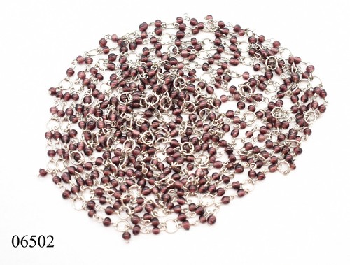 10" Silver Tone Metal Mesh Woven Amethyst Glass Bead Hair Bun Expandable Cover - Picture 4 of 4