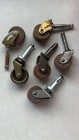 Mixed Lot 6 Antique Vtg Metal & Wood Caster Wheels Furniture Dresser Chair Wheel — photo 1
