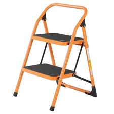 Heavy Duty 2-Step Ladder Folding Stool – 330LB Max Capacity Anti-Slip Rubber Pad
