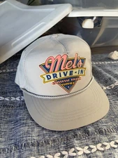 Vintage ~ MEL'S DRIVE-IN Universal Studios Florida ~ Gray Snapback Rope Cap Hat
