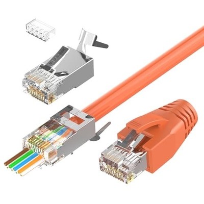 VCELINK 20 x RJ45 Stecker CAT7 Pass Through Netzwerkstecker Lan